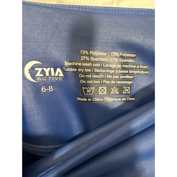 Zyia Active High Waisted Leggings Athletic Yoga Blue Womens 6-8 Medium Travel - Picture 3 of 6